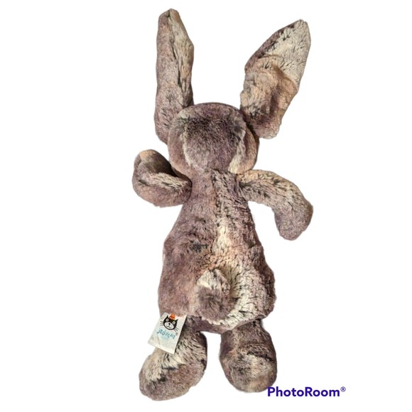 Plush JellyCat London Bunny Rabbit Brown Gold Blend Polyester 12" Tall Flop Ears - Picture 5 of 7